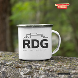 CT Emailletasse - weiß - Rudolf Diesel Gymnasium Augsburg - Schriftzug