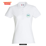 Clique BASIC Polo - Damen - weiß - Druck beidseitig - Skiteam - Städtische Sekundarschule Straelen