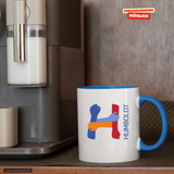 CT Tasse - blau - Humboldtschule Leipzig - Logo bunt