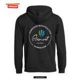 BASIC Hoody - Kinder - schwarz - Druck beidseitig - bunt - Gebrüder-Montgolfier-Gymnasium Berlin