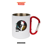 CT Edelstahl-Tasse mit Karabiner Trek - weiß - Rudolf Diesel Gymnasium in Augsburg - Logo Kopf