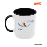 CT Tasse - schwarz - Lichtenstein-Rother-Grundschule Augsburg - Logo bunt
