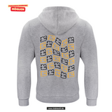BASIC Hoody - Kinder - grau meliert - Druck beidseitig - back Print - Maria Theresia Gymnasium Augsburg