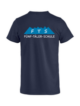 Clique BASIC-T - Kinder - dark navy - Druck beidseitig - 5-Täler-Schule - zweifarbig
