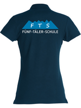 Clique BASIC Polo - Damen - dark navy - Druck beidseitig - 5-Täler-Schule - zweifarbig