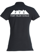 Clique BASIC Polo - Damen - schwarz - Druck beidseitig - 5-Täler-Schule