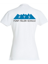 Clique BASIC Polo - Damen - weiß - Druck beidseitig - 5-Täler-Schule