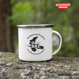 CT Emailletasse - weiß - Oberschule Braunlage - Logo Schatten schwarz