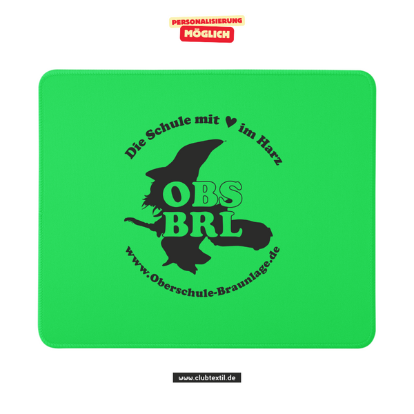 CT Mousepad - grün - Oberschule Braunlage - Logo Schatten schwarz