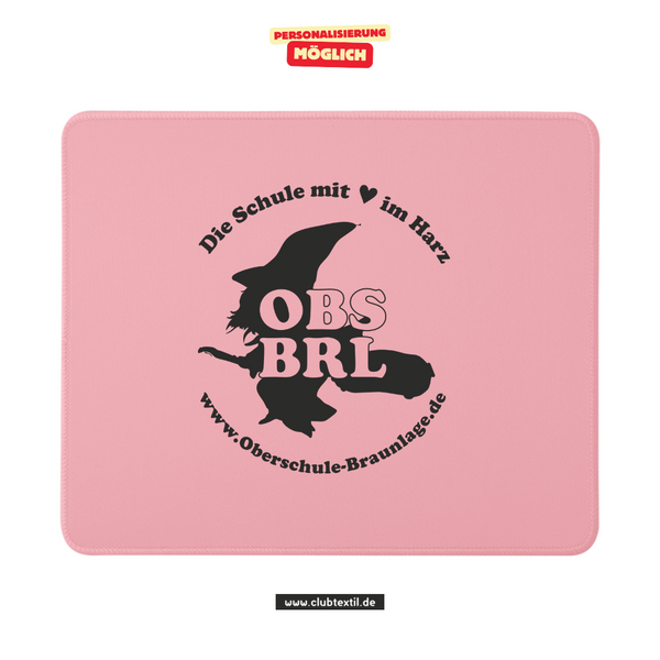 CT Mousepad - rosa - Oberschule Braunlage - Logo Schatten schwarz