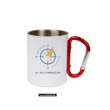 CT Edelstahl-Tasse mit Karabiner Trek - weiß - NORD Gymnasium Potsdam - Logo bunt