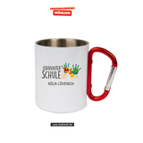 CT Edelstahl-Tasse mit Karabiner Trek - weiß - Johanniter-Schule Köln
