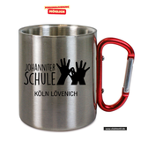 CT Edelstahl-Tasse mit Karabiner Trek - silber - Johanniter-Schule Köln