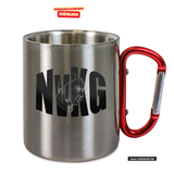 CT Edelstahl-Tasse mit Karabiner Trek - silber - Nikolaus-von-Kues Gymnasium