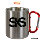 CT Edelstahl-Tasse mit Karabiner Trek - silber - Städtische Sekundarschule Straelen