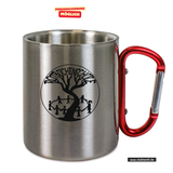 CT Edelstahl-Tasse mit Karabiner Trek - silber - Rotbuchenschule München