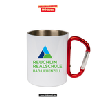 CT Edelstahl-Tasse mit Karabiner Trek - weiß -  Reuchlin Realschule Bad Liebenzell