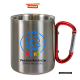 CT Edelstahl-Tasse mit Karabiner Trek - silber - Verbundsschule Everswinkel