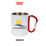 CT Edelstahl-Tasse mit Karabiner Trek - weiß - Steinmühle Schule und Internat Marburg