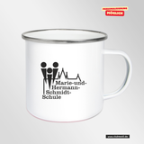 CT Emailletasse - weiß -  Königs Wusterhausen Marie-und-Hermann-Schmidt Schule