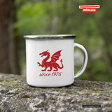 CT Emailletasse - weiß - Mannheim Feudenheim Gymnasium - - Logo Drache