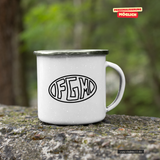CT Emailletasse - weiß - Mannheim Feudenheim Gymnasium - Logo Schriftzug