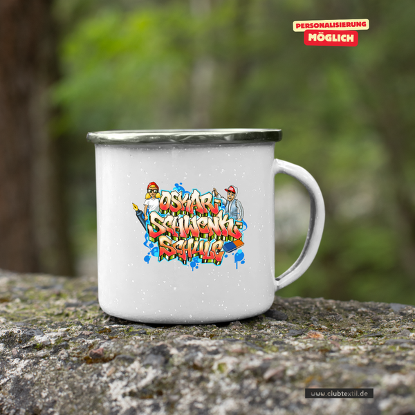 CT Emailletasse - weiß - Oskar-Schwenk-Schule - Logo