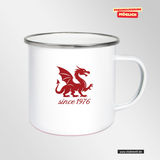 CT Emailletasse - weiß - Mannheim Feudenheim Gymnasium - - Logo Drache