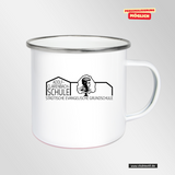 CT Emailletasse - weiß - Adolf-Clarenbach Schule Neuss - Logo