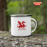 CT Emailletasse - weiß - Mannheim Feudenheim Gymnasium - - Logo Drache