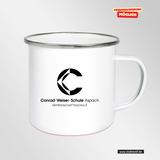 CT Emailletasse - weiß - Aspach Conrad-Weiser-Schule