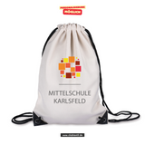 CT Gymbag - natur - Mittelschule Karlsfeld - Logo bunt