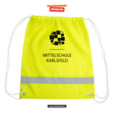 Korntex Gymbag - neon - Mittelschule Karlsfeld - Logo schwarz