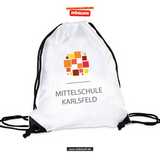 CT Gymbag - weiß - Mittelschule Karlsfeld - Logo bunt