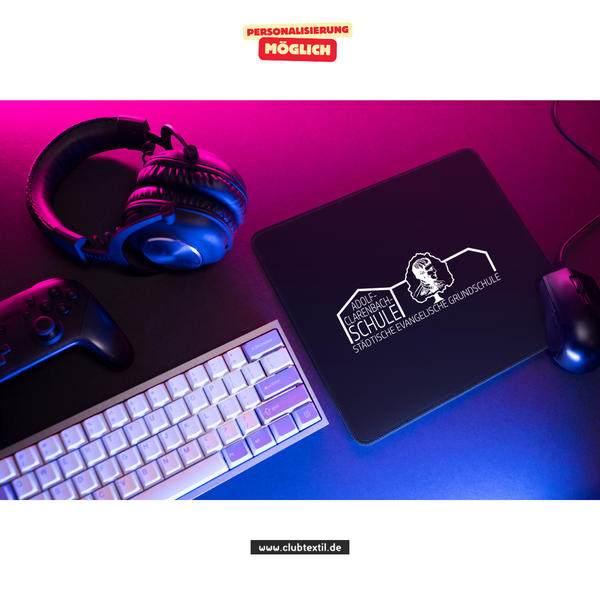 CT Mousepad - schwarz - Adolf-Clarenbach Schule Neuss - Logo