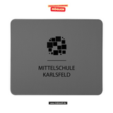 CT Mousepad - grau - Mittelschule Karlsfeld - Logo schwarz