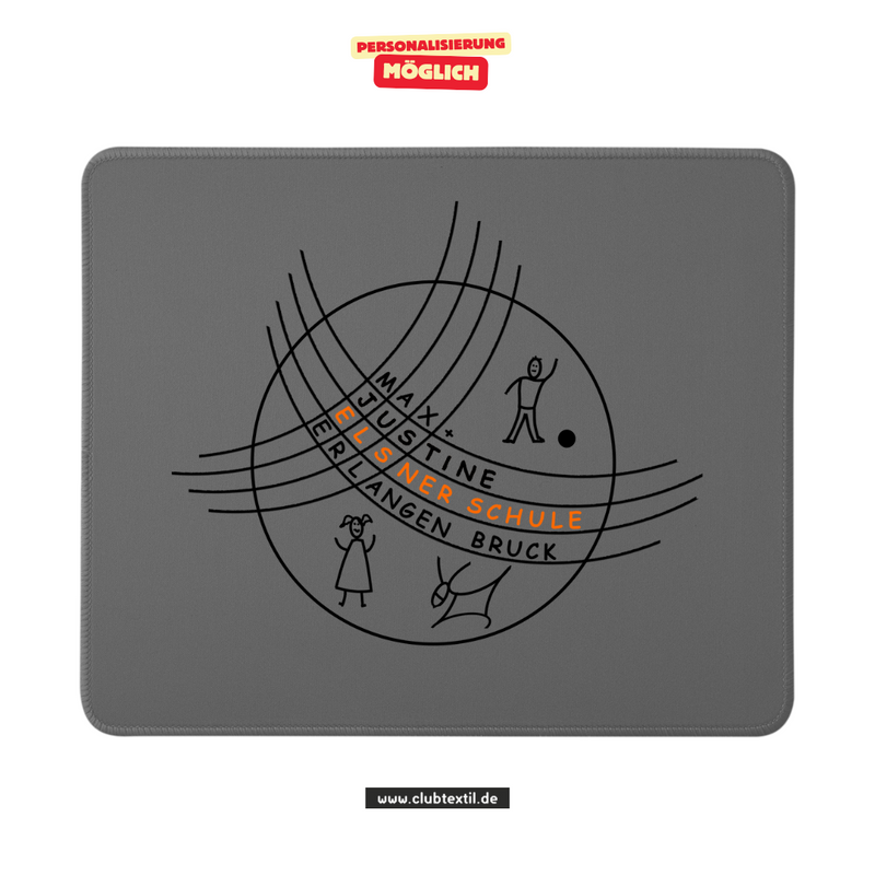 CT Mousepad - grau - Max-und-Justine-Elsner-Schule - Logo