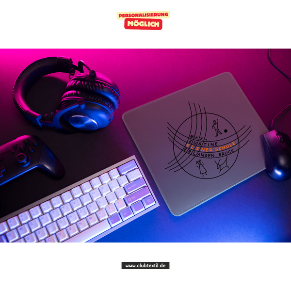 CT Mousepad - grau - Max-und-Justine-Elsner-Schule - Logo