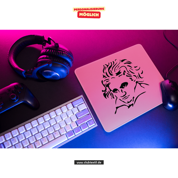 CT Mousepad - rosa - Beethovenschule Offenbach - Logo