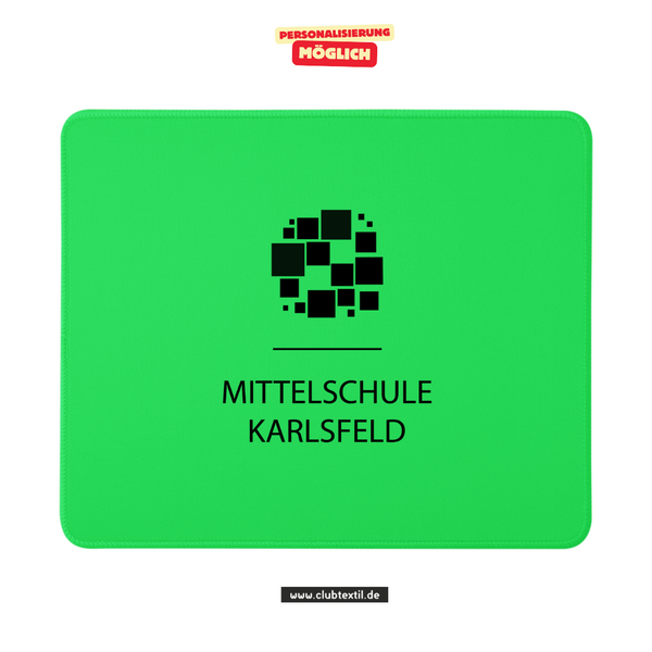 CT Mousepad - grün - Mittelschule Karlsfeld - Logo schwarz