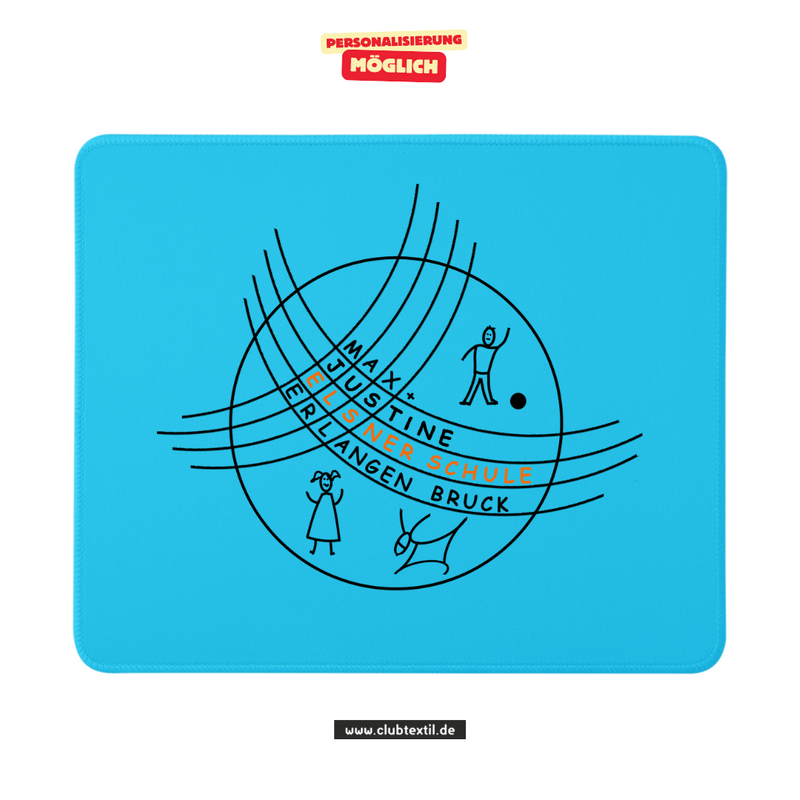CT Mousepad - blau - Max-und-Justine-Elsner-Schule - Logo
