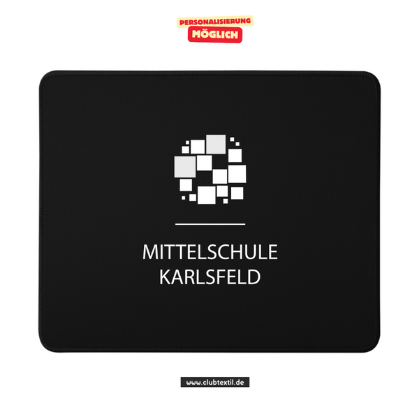 CT Mousepad - schwarz - Mittelschule Karlsfeld - Logo weiß