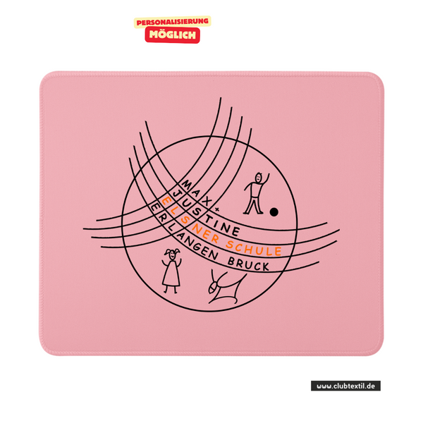CT Mousepad - rosa - Max-und-Justine-Elsner-Schule - Logo