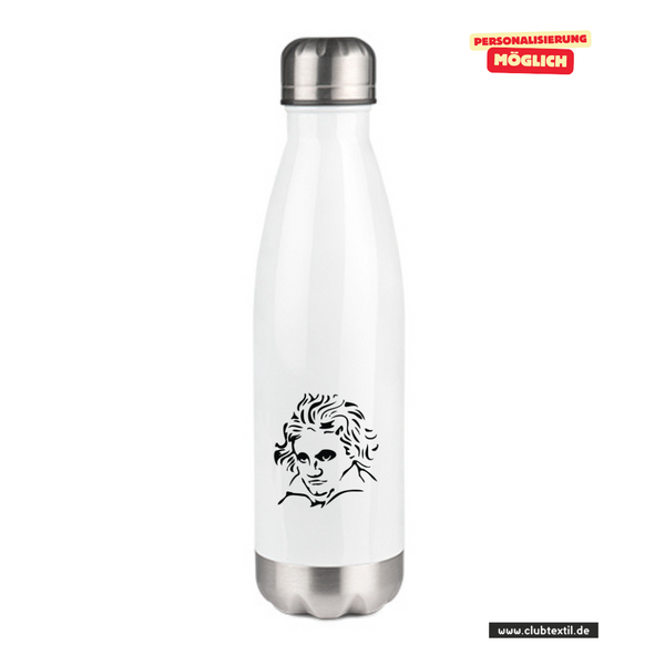 CT Thermoflasche - 500ml - weiß - Beethovenschule Offenbach - Logo