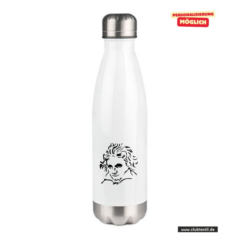CT Thermoflasche - 500ml - weiß - Beethovenschule Offenbach - Logo