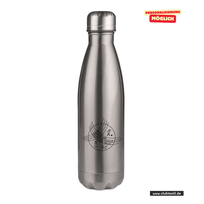 CT Thermoflasche - 500ml - silber - Max-und-Justine-Elsner-Schule - Logo