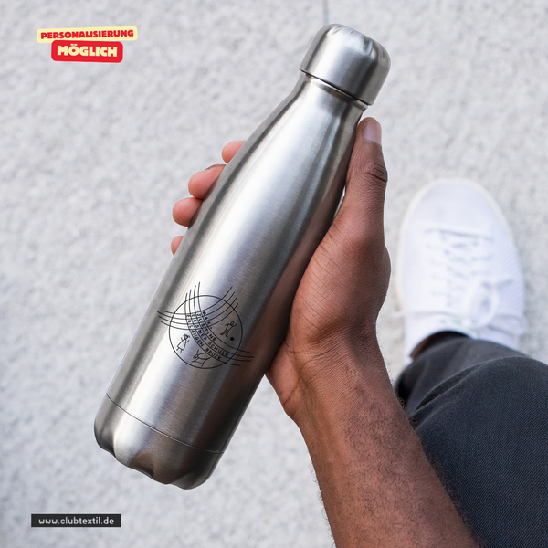 CT Thermoflasche - 500ml - silber - Max-und-Justine-Elsner-Schule - Logo