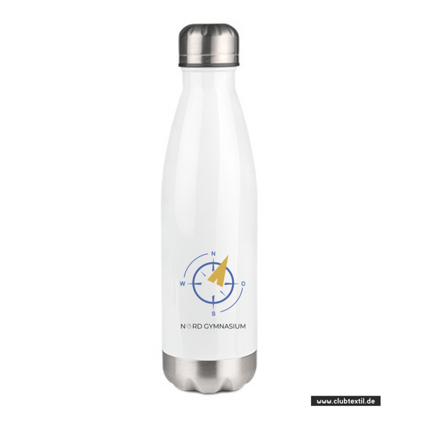 CT Thermoflasche - 500ml - weiß - NORD Gymnasium Potsdam - Logo bunt