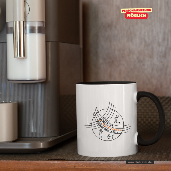 CT Tasse - schwarz - Max-und-Justine-Elsner-Schule - Logo