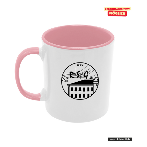 CT Tasse - rosa - Robert Schumann Gymnasium Leipzig - Logo